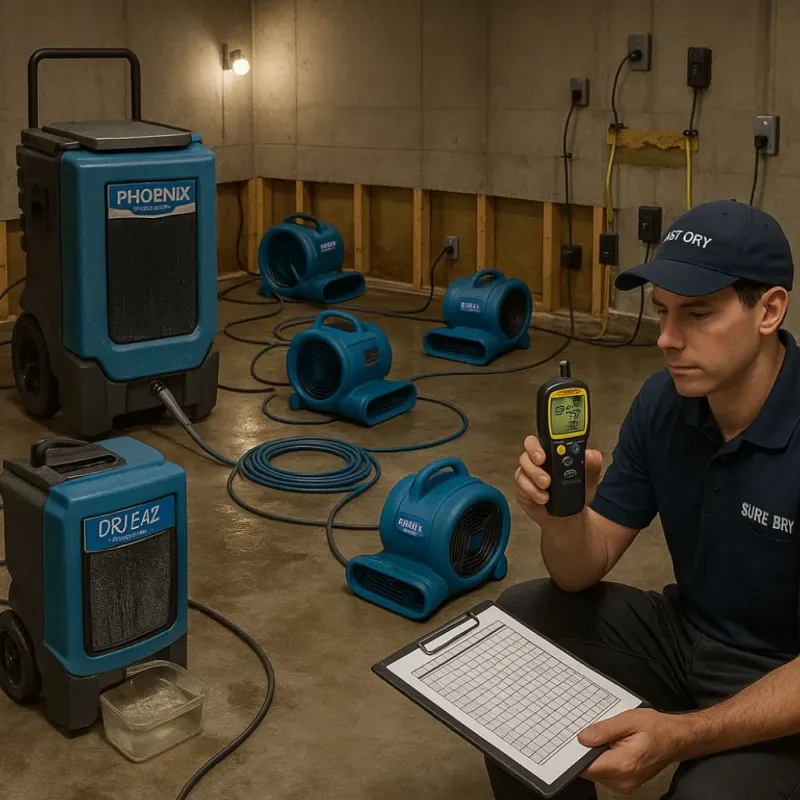 Structural Drying and Dehumidification process in Jerseyville, IL
